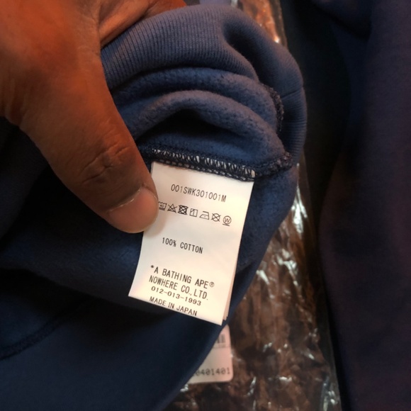 Bape A Bathing Ape Crewneck Sweater Size Medium NWT Blue Camo - Picture 7 of 8